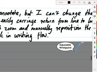 iAnnotatePDF wristguard as a grey bar at the bottom of the screen