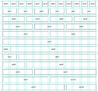 Screenshot showing the grid system with a photoshop grid/guides overlaid