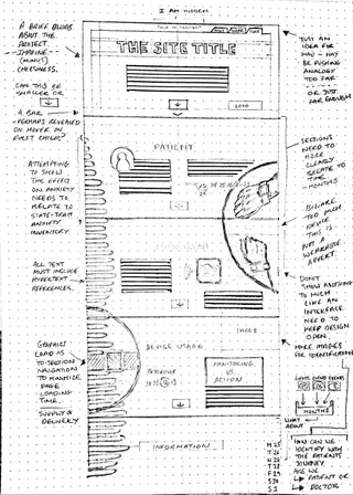 Initial wireframe sketch