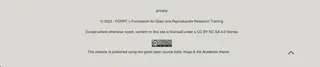 Forrt example - the website footer is shown which helpfully tells the site is made with Hugo