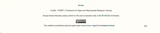 Forrt example - the website footer is shown which helpfully tells the site is made with Hugo